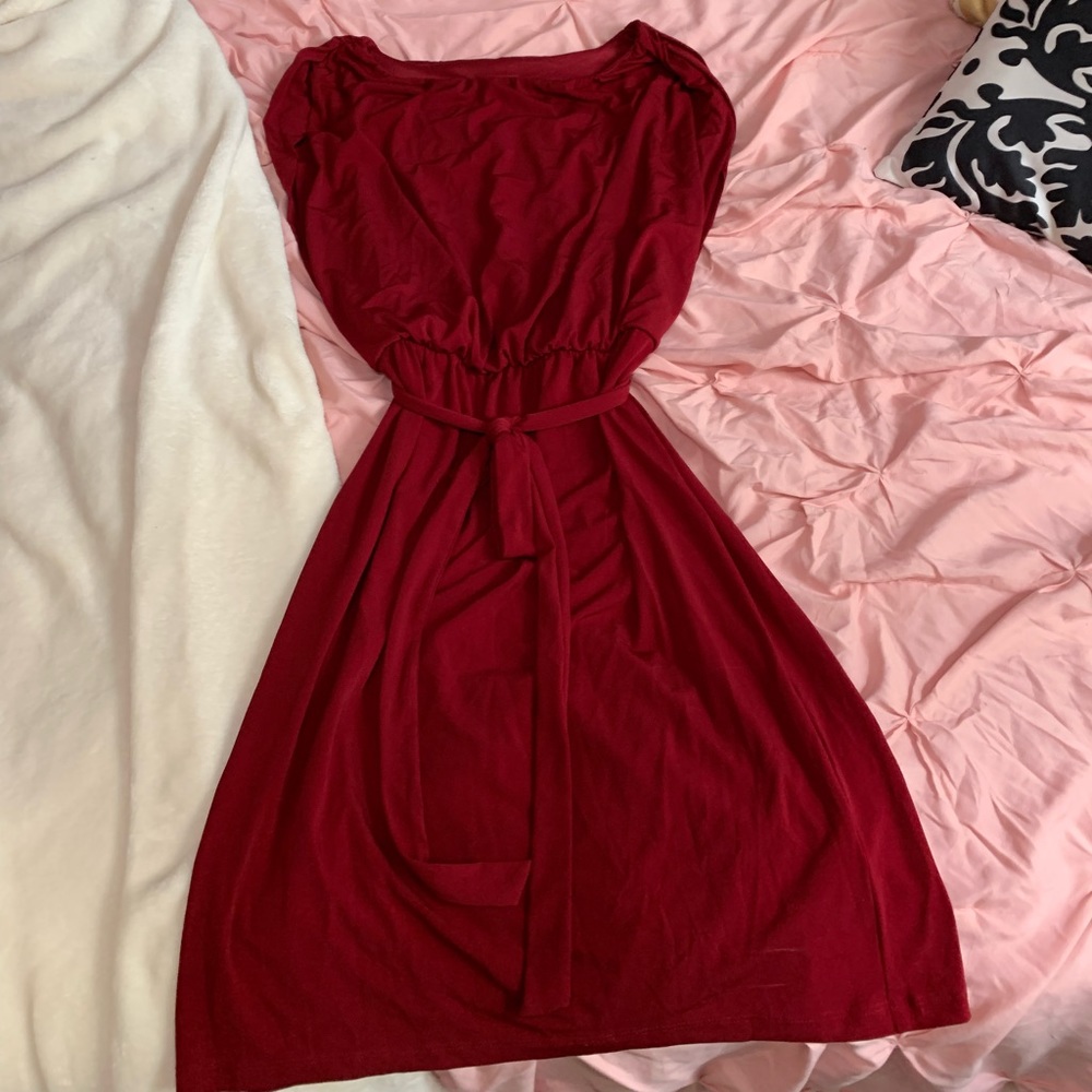 Enfocus Studio maroon dress with tie